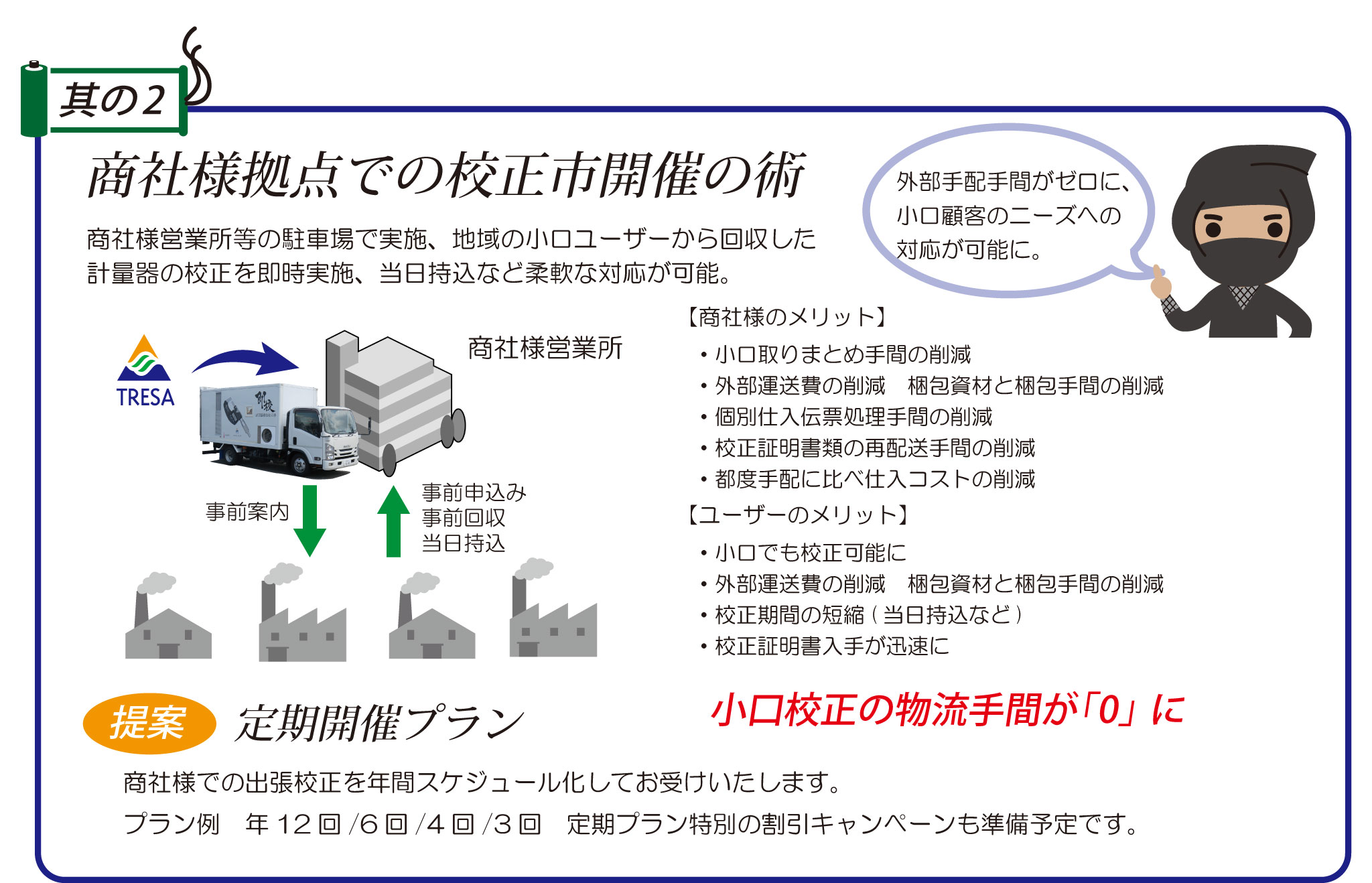 商社様拠点での校正市開催の術