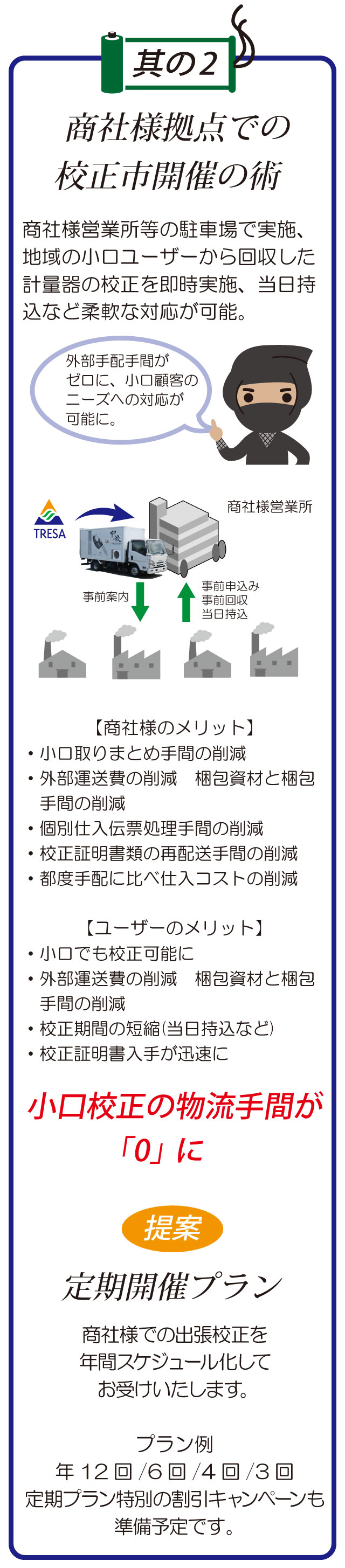 商社様拠点での校正市開催の術