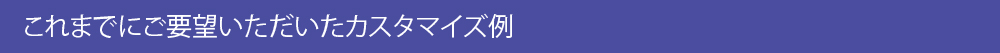 これまでにご要望いただいたカスタマイズ例